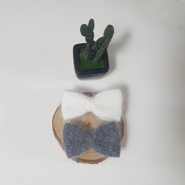 Hair Accessories Angora Ribbon Pin Upright Sporty 