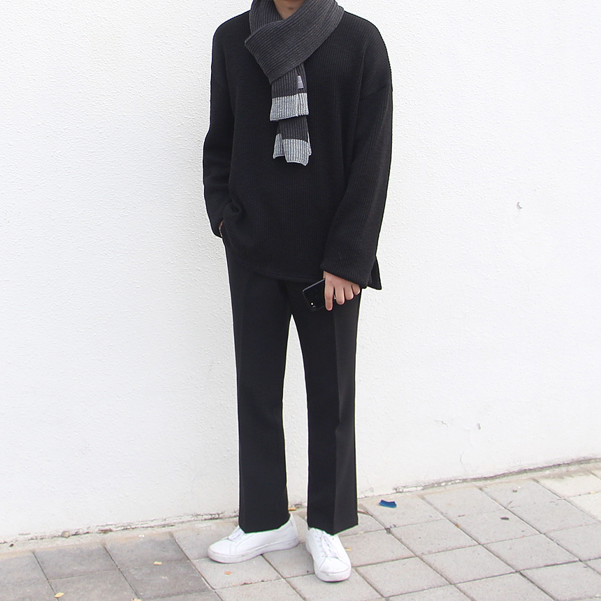 Color coordination Men's winter scarf knit scar