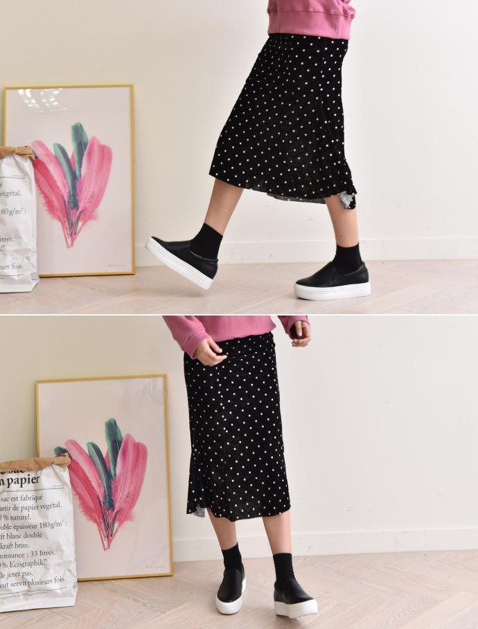 Velvet polka dot skirt dot mermaid long skirt