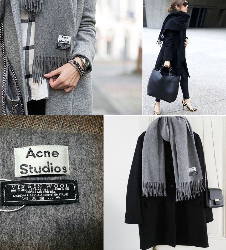 Virgin wool acne muffler 6color Unisex Couple Shaw