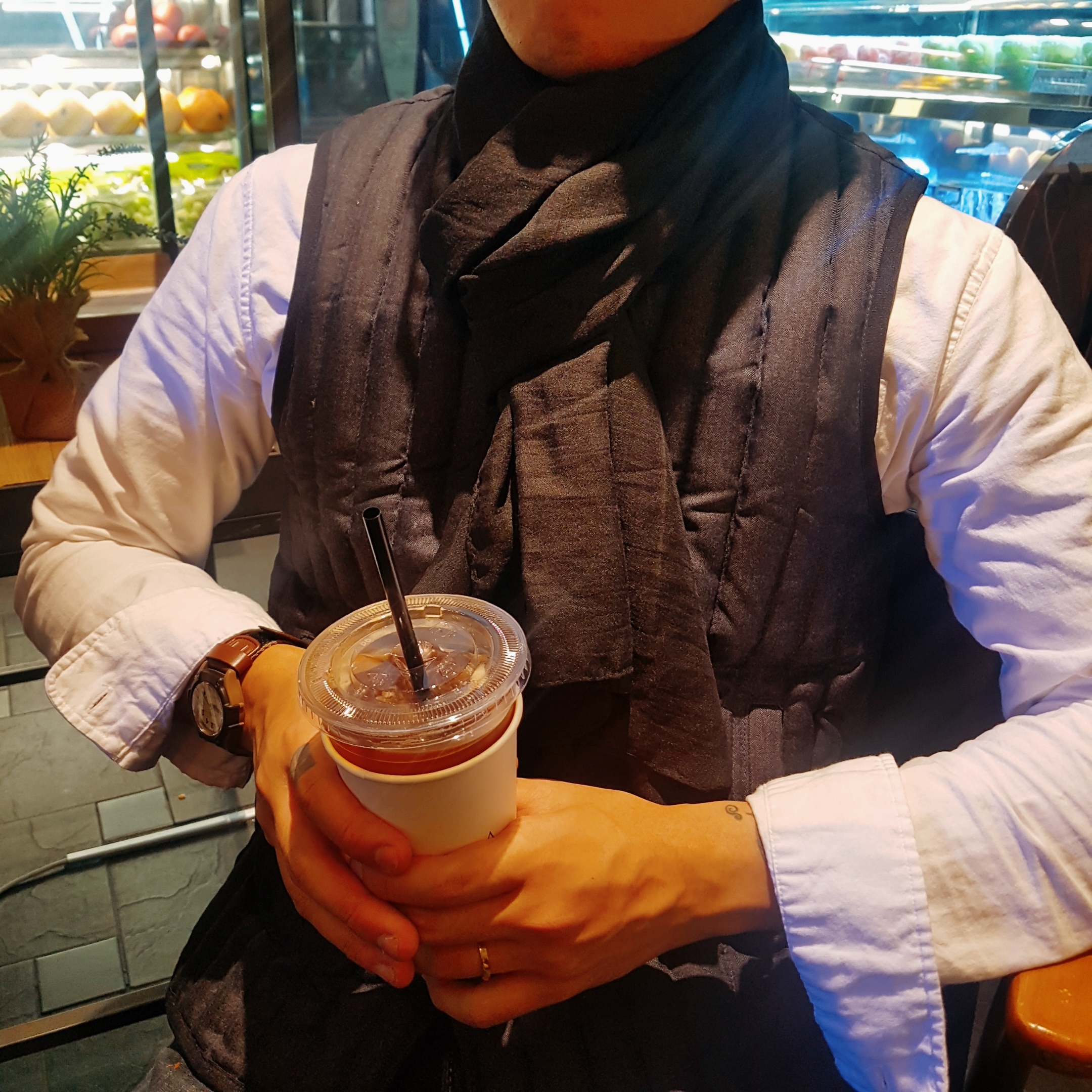 More Khaki Unisex Autumn Winter Basic Muffler Blac