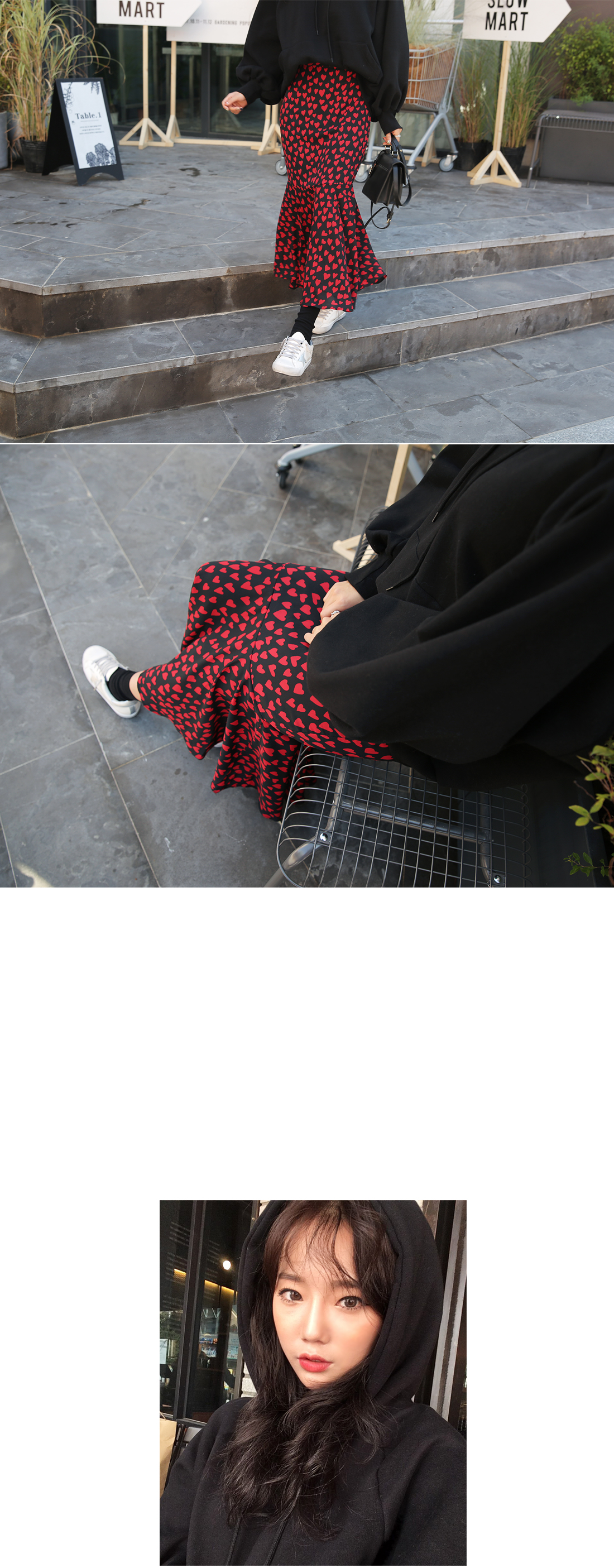 Love temperature Long Heart Ruffle skirt 20 lender