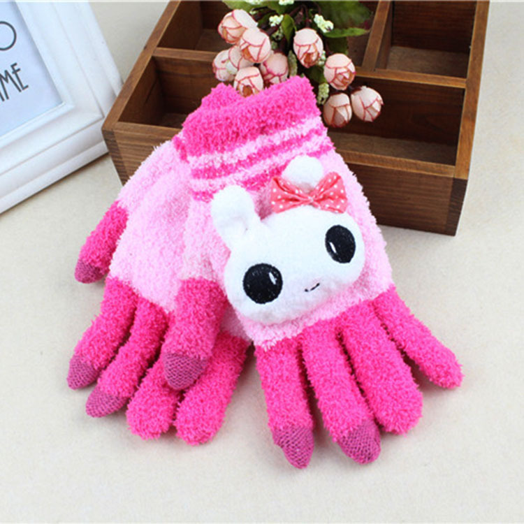 Cell phone touch gloves character rabbit gift warm