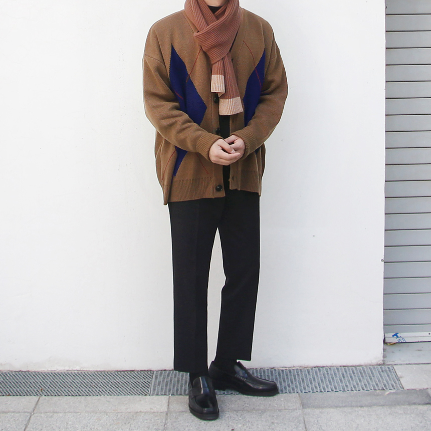 Color coordination Men's winter scarf knit scar