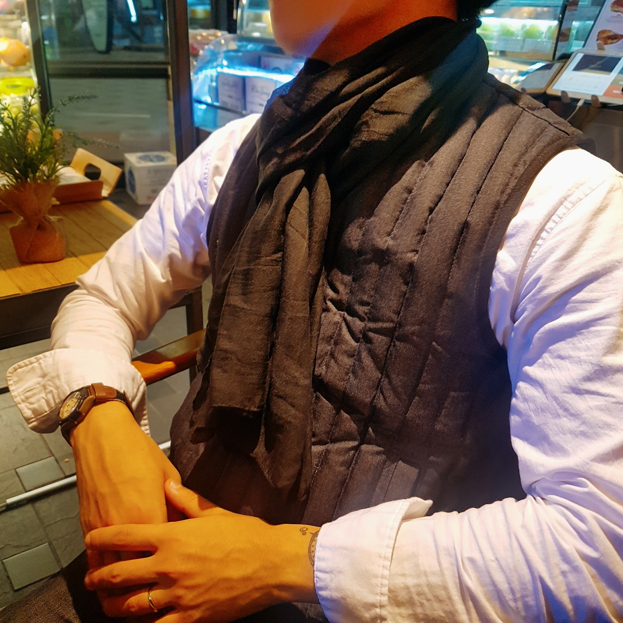 More Khaki Unisex Autumn Winter Basic Muffler Blac