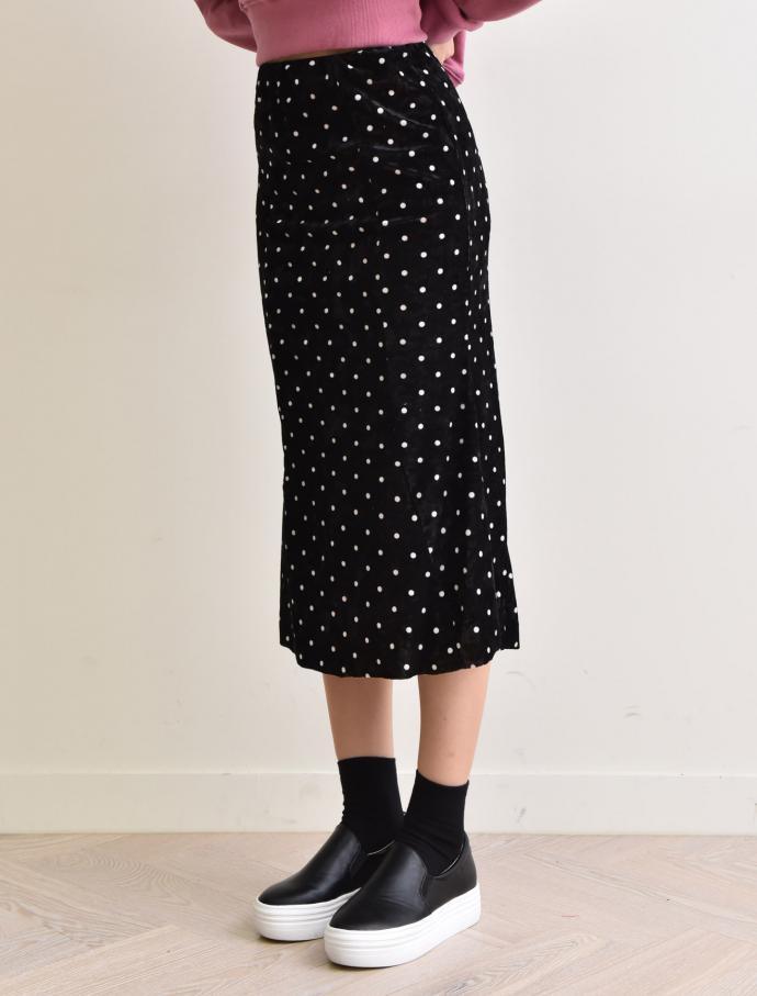 Velvet polka dot skirt dot mermaid long skirt