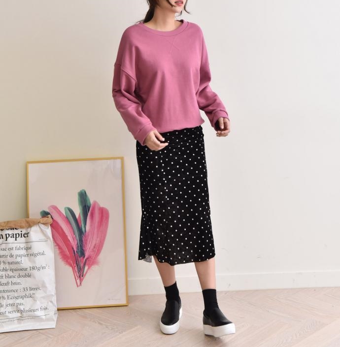 Velvet polka dot skirt dot mermaid long skirt