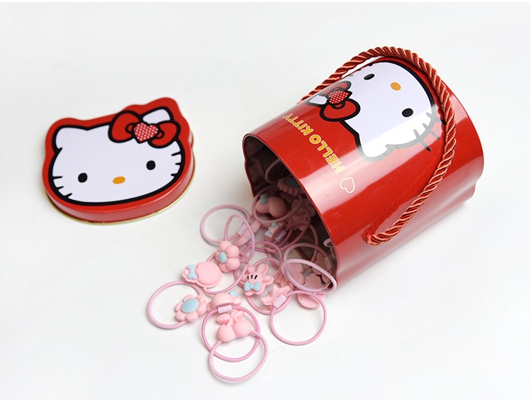 Hair Accessories Kitty Tin Case Rubber Strap Funny