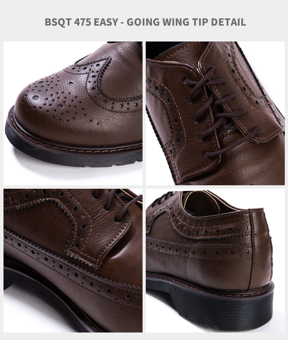 BSQT 475 Width Tip Derby Dress Shoes Brown 20's