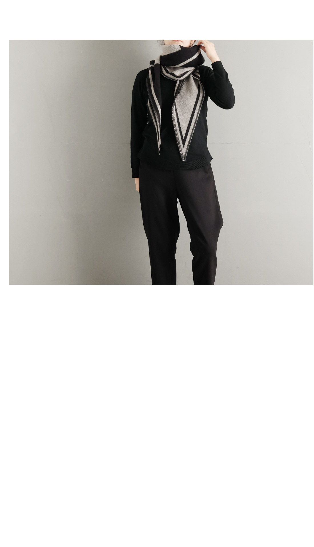 H logo two-sided triangular shoulder shawl autumn 