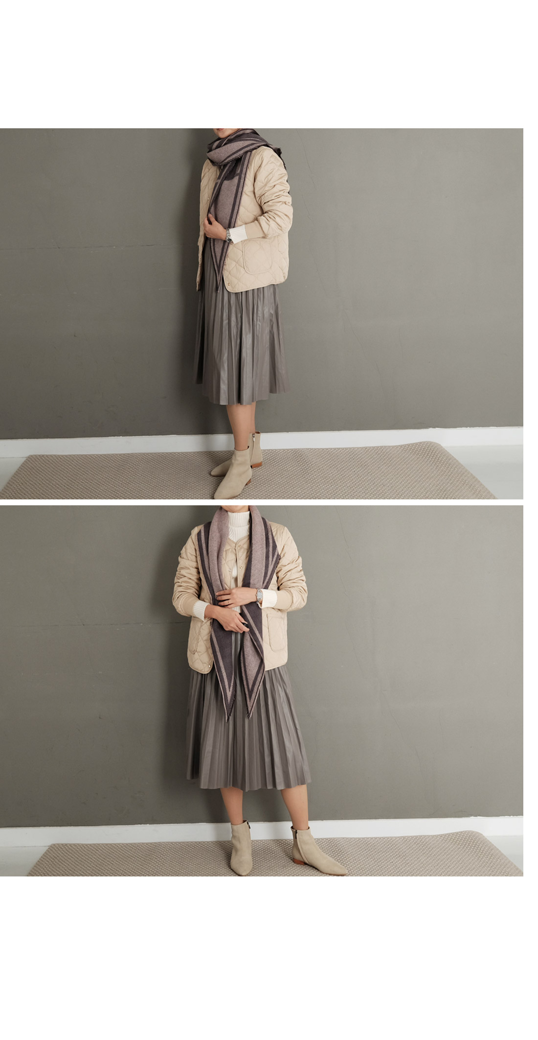 H logo two-sided triangular shoulder shawl autumn 