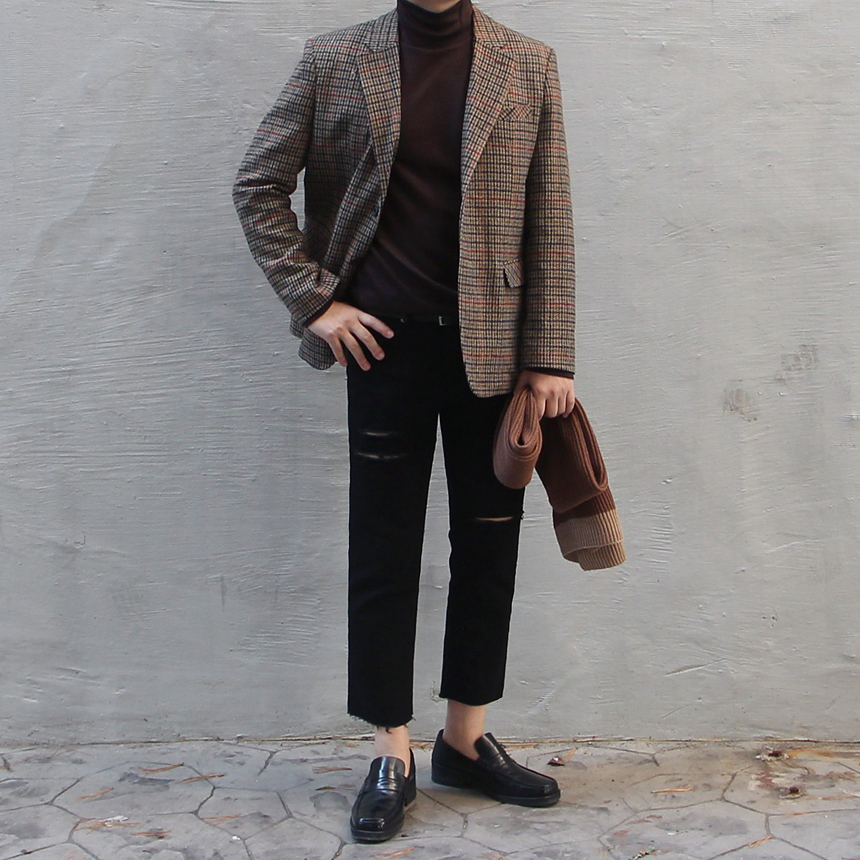 Color coordination Men's winter scarf knit scar