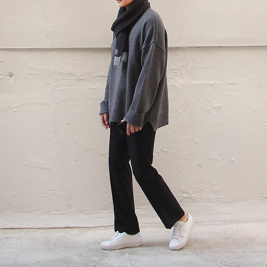 Color coordination Men's winter scarf knit scar