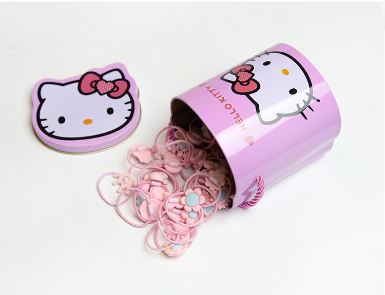 Hair Accessories Kitty Tin Case Rubber Strap Funny