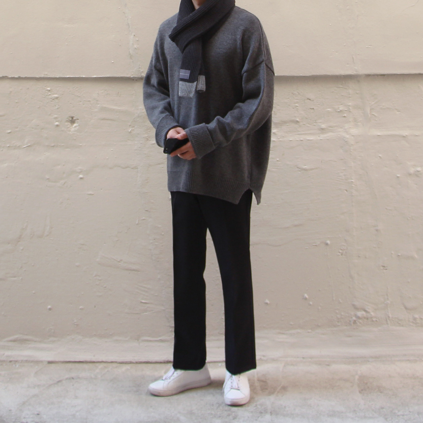 Color coordination Men's winter scarf knit scar