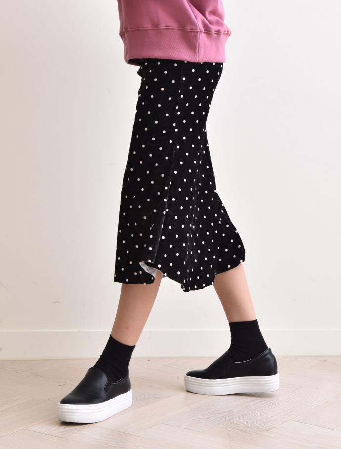 Velvet polka dot skirt dot mermaid long skirt