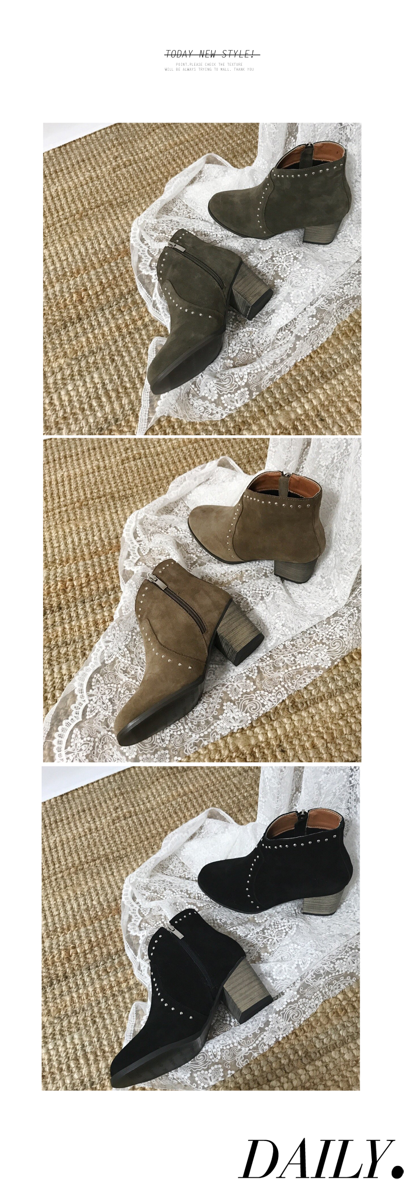 Free shipping Natural cowhide dicker boots stud an