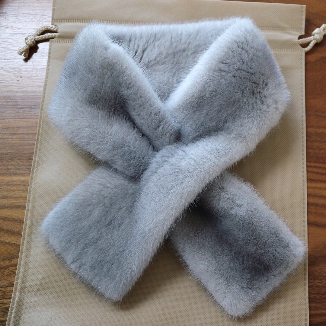 Full-face double-sided cross Sapphire mink muffler