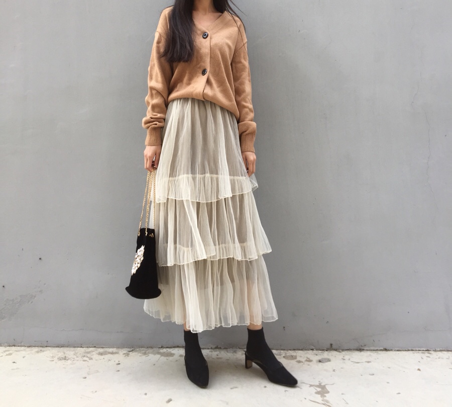 Chiffon Canvas Long Skirt tnlvs tnlvhstmzjxm tnlvh