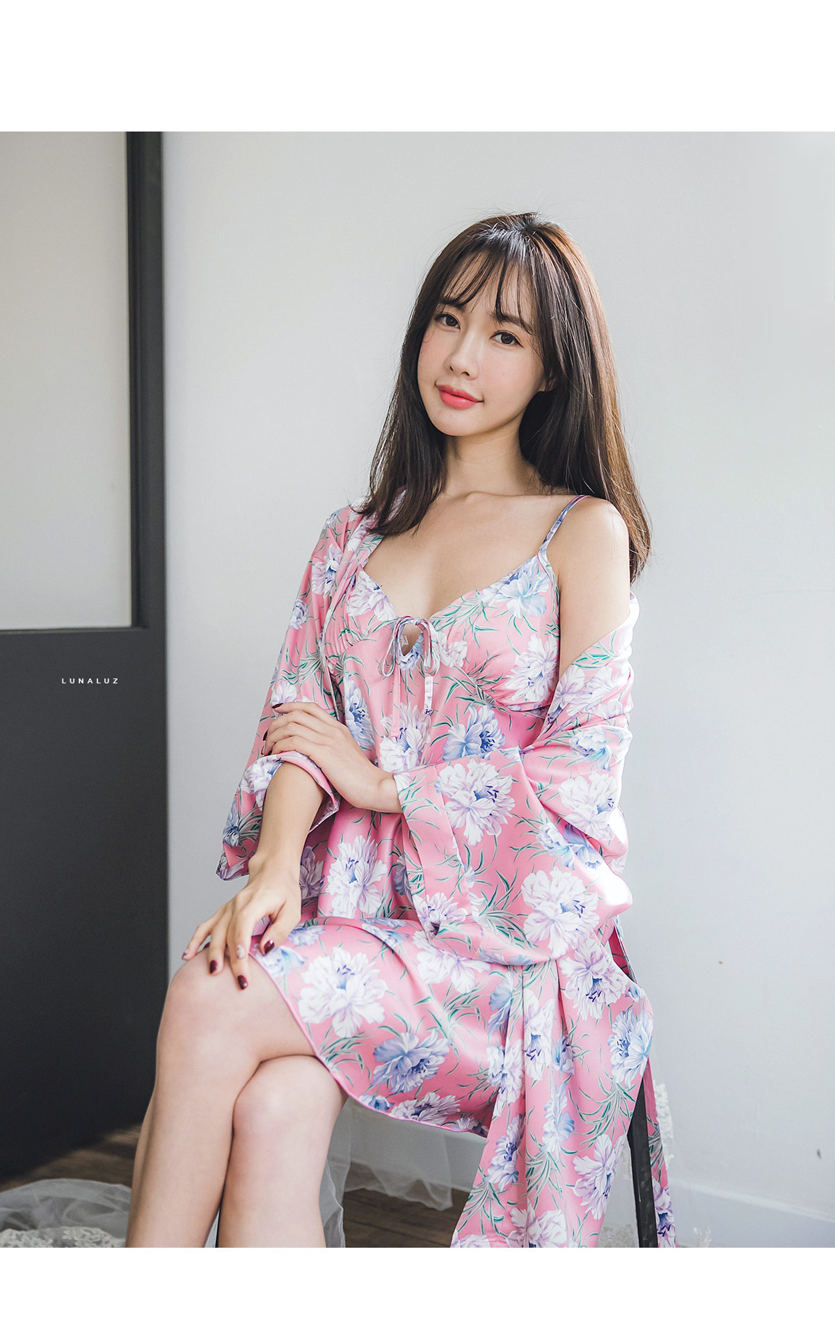 Shy Flower Dry Silk Sexy Homewear One Piece Gown S