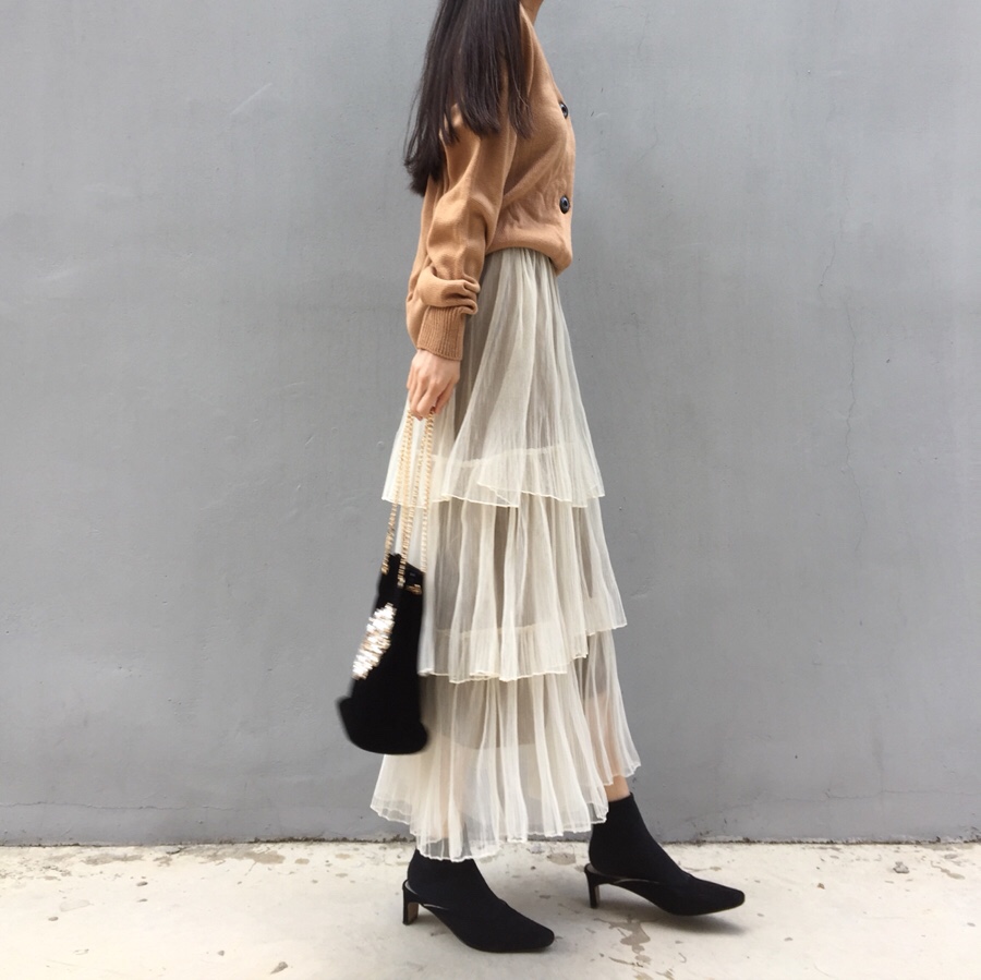 Chiffon Canvas Long Skirt tnlvs tnlvhstmzjxm tnlvh