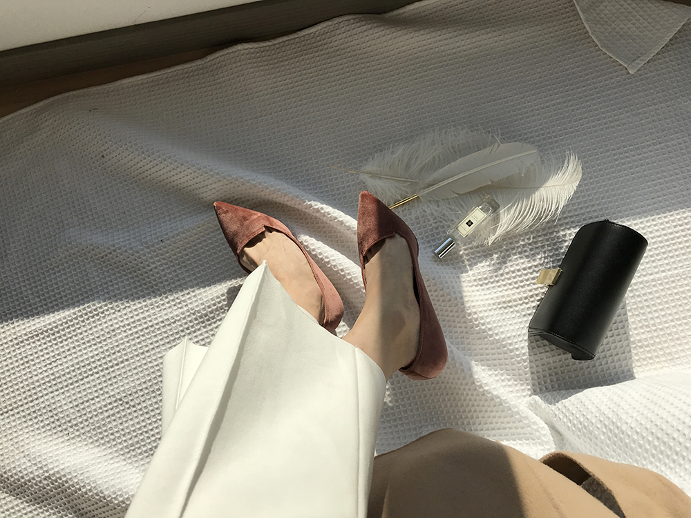 Velvet winter stiletto 5cm, 7cm middle heel shoes 