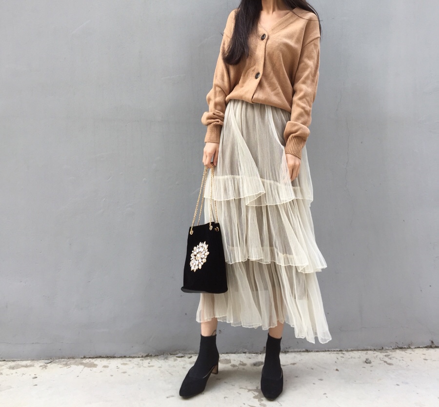 Chiffon Canvas Long Skirt tnlvs tnlvhstmzjxm tnlvh