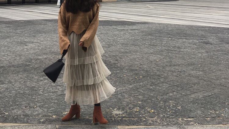 Chiffon Canvas Long Skirt tnlvs tnlvhstmzjxm tnlvh