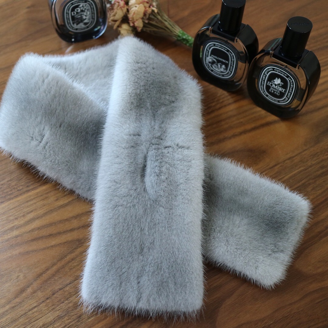 Full-face double-sided cross Sapphire mink muffler