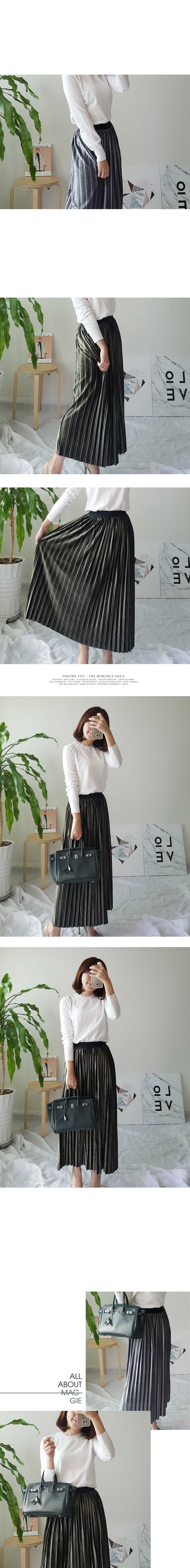 Winter Pleated Wrinkle Long Skirt Velvet Bending L