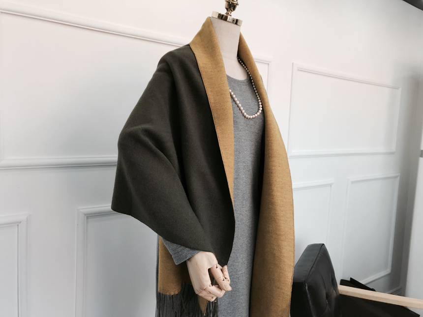 Muffler Two-sided color Cashmere shawl Women shawl
