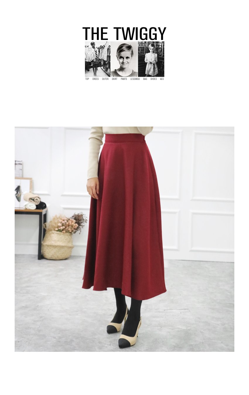 Napoli Long Skirt Flare Black Long Skirt Wool Wint