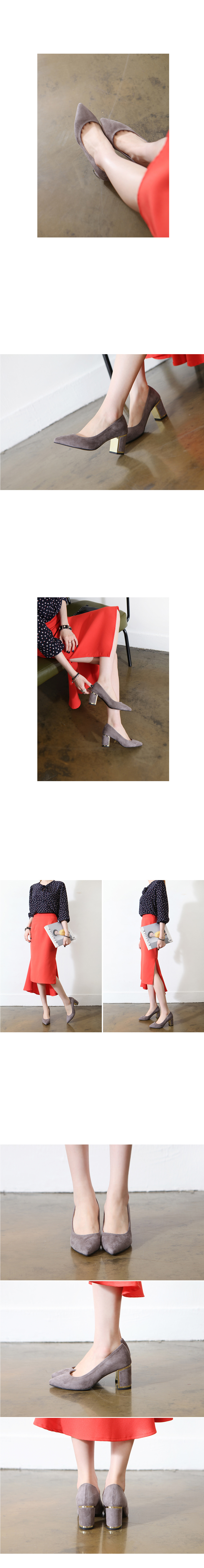 Stiletto Suede Pumps Heel 7 cm Mid-bend line Lines