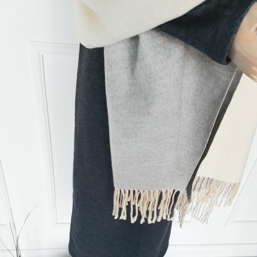 Muffler Two-sided color Cashmere shawl Women shawl