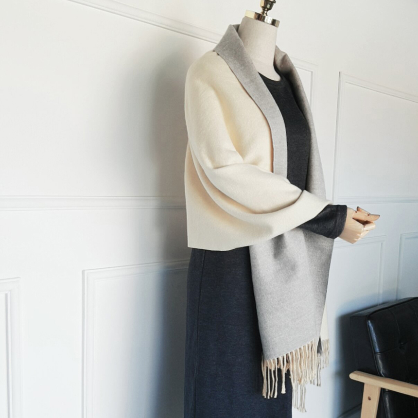 Muffler Two-sided color Cashmere shawl Women shawl
