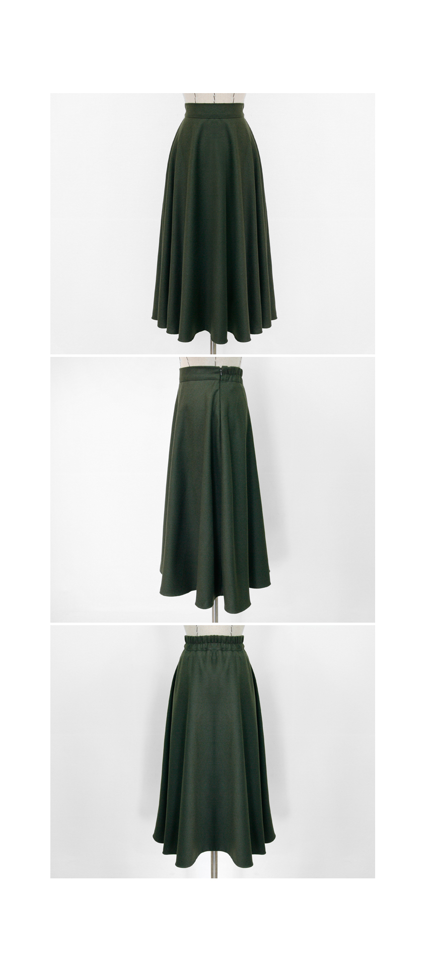 Napoli Long Skirt Flare Black Long Skirt Wool Wint
