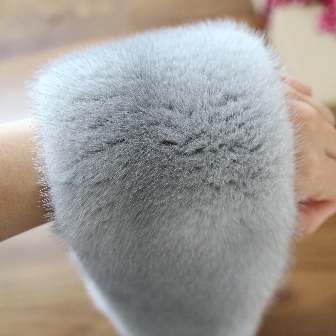 Full-face double-sided cross Sapphire mink muffler