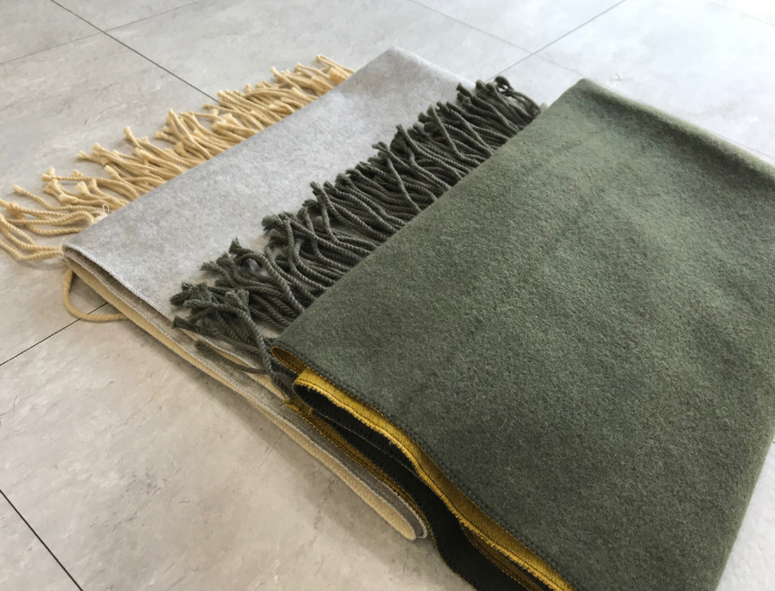 Muffler Two-sided color Cashmere shawl Women shawl