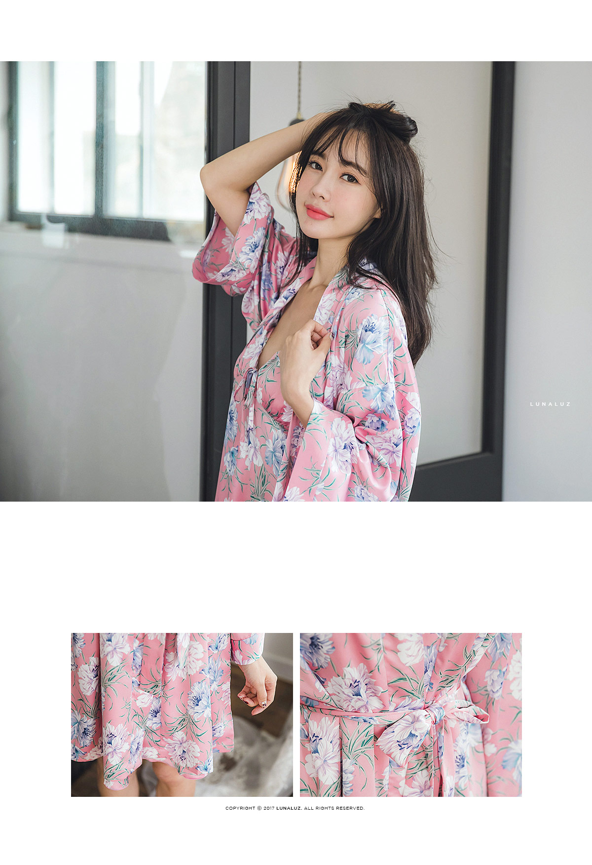 Shy Flower Dry Silk Sexy Homewear One Piece Gown S