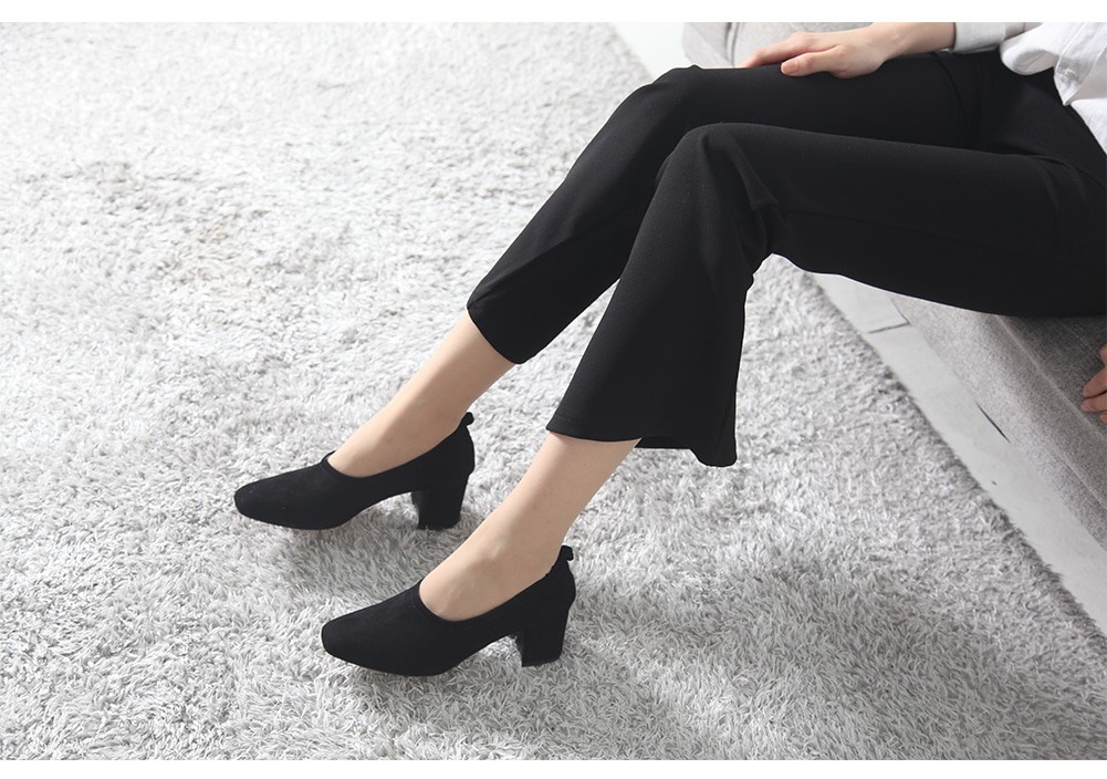 Simple Suede Midsole Heel 6cm Pumps Shoes
