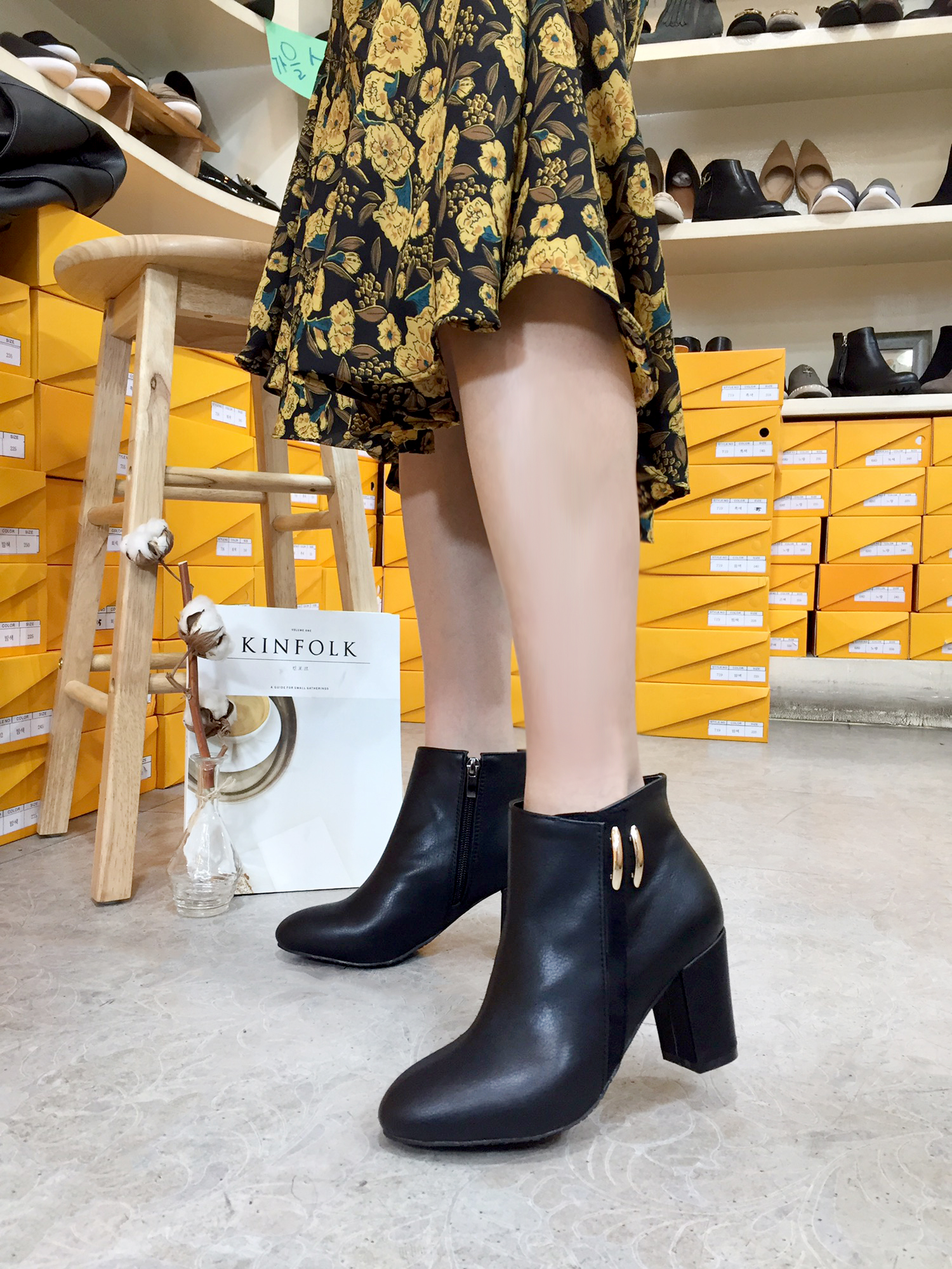 7cm Eyes Feet Comfortable Suede Leather Combinatio