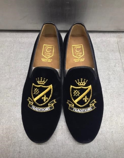 Embroidered velvet shoes Luxurious, luxurious, sty