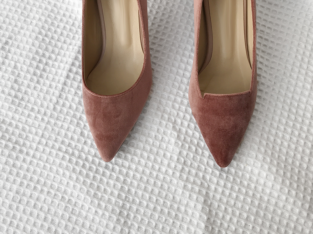 Velvet winter stiletto 5cm, 7cm middle heel shoes 