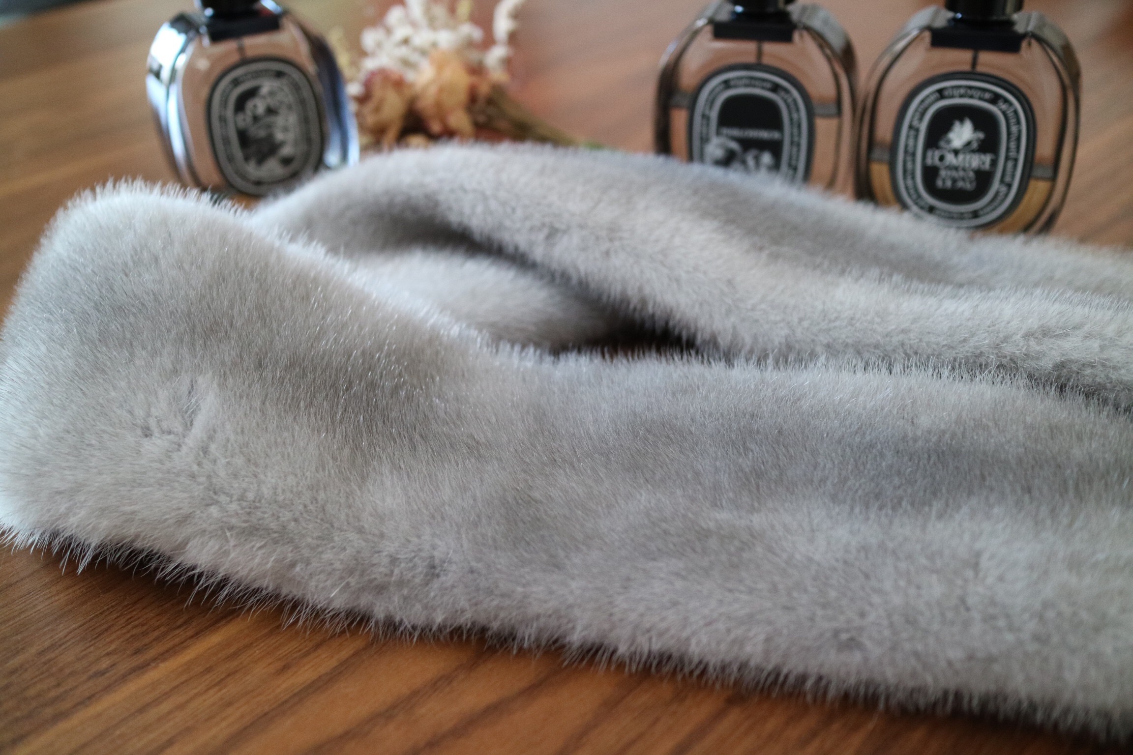 Full-face double-sided cross Sapphire mink muffler