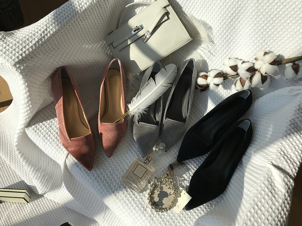 Velvet winter stiletto 5cm, 7cm middle heel shoes 