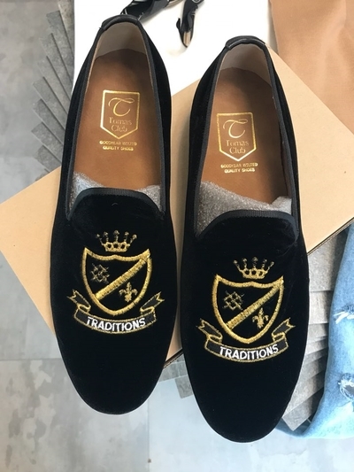 Embroidered velvet shoes Luxurious, luxurious, sty