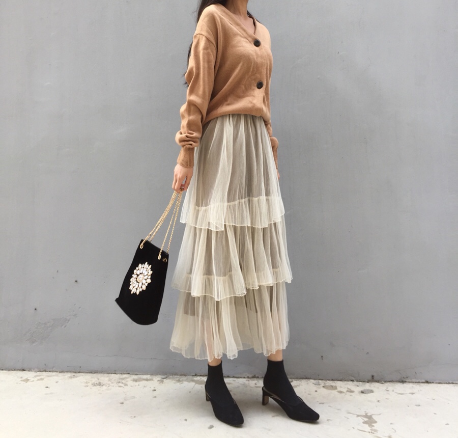 Chiffon Canvas Long Skirt tnlvs tnlvhstmzjxm tnlvh