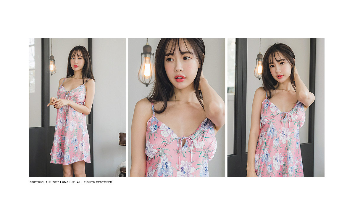 Shy Flower Dry Silk Sexy Homewear One Piece Gown S