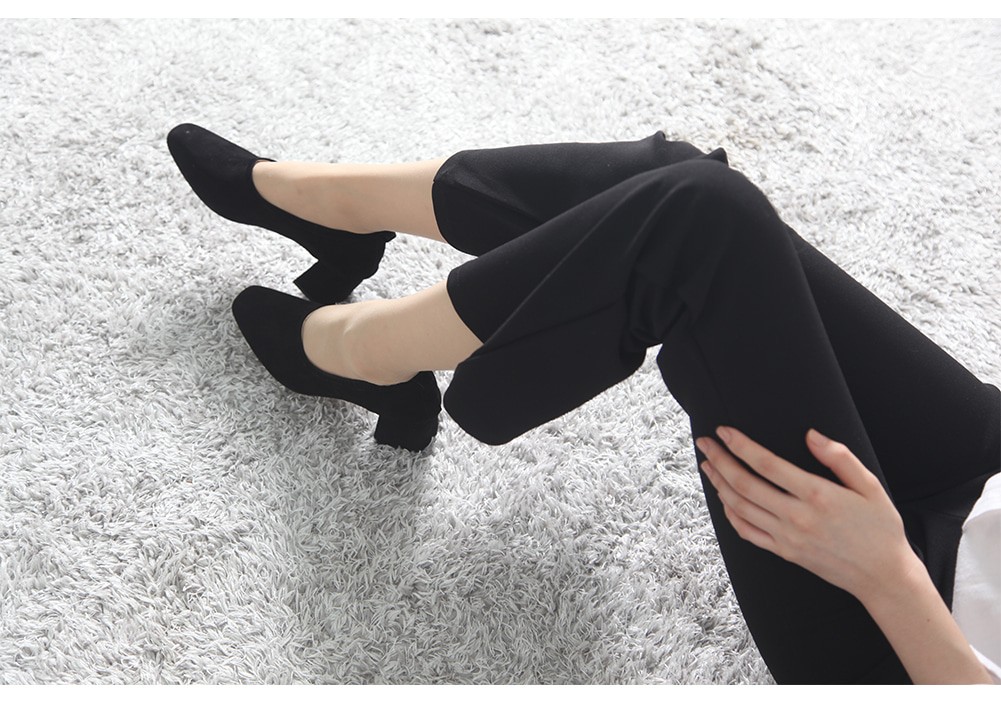 Simple Suede Midsole Heel 6cm Pumps Shoes