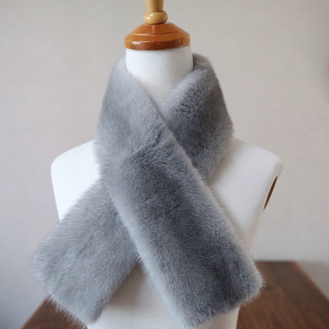 Full-face double-sided cross Sapphire mink muffler